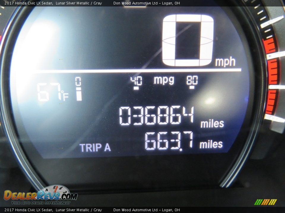 2017 Honda Civic LX Sedan Lunar Silver Metallic / Gray Photo #20