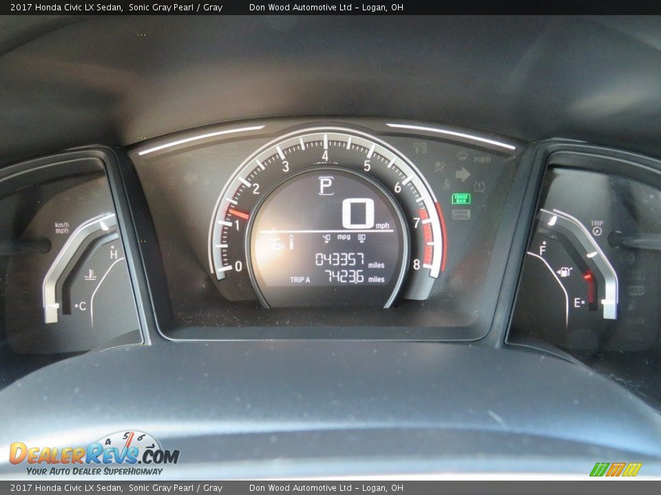 2017 Honda Civic LX Sedan Sonic Gray Pearl / Gray Photo #20