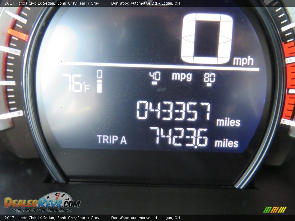 2017 Honda Civic LX Sedan Sonic Gray Pearl / Gray Photo #21