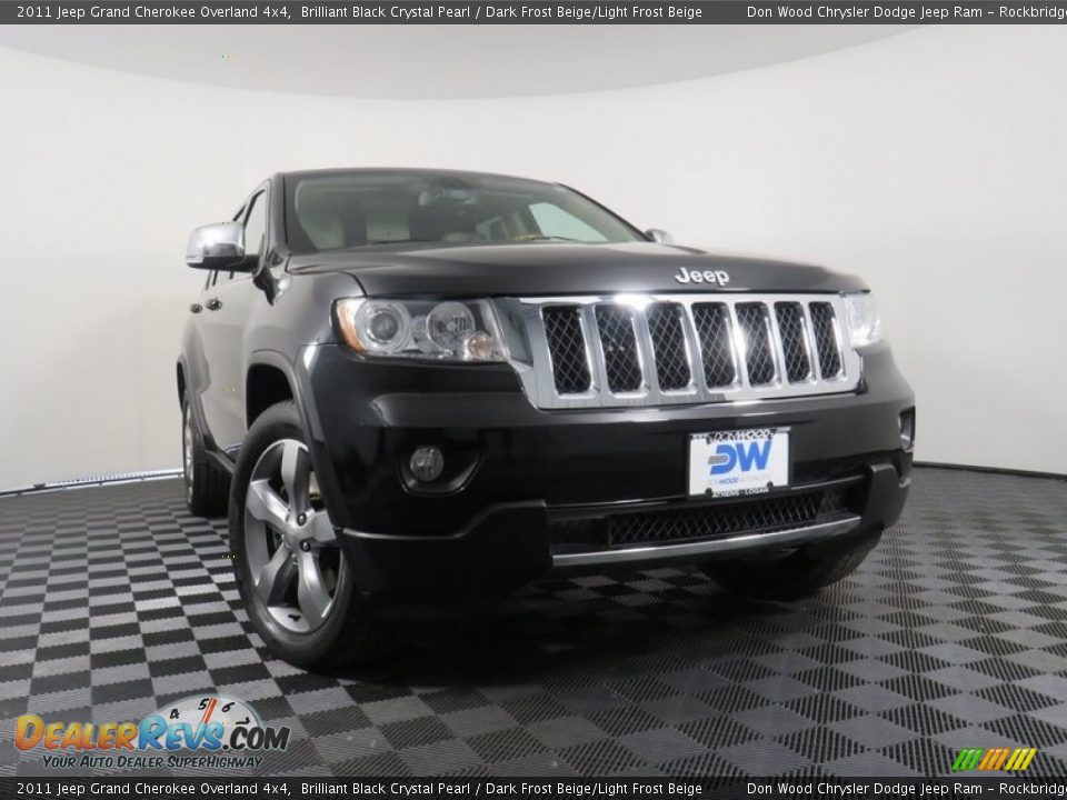 2011 Jeep Grand Cherokee Overland 4x4 Brilliant Black Crystal Pearl / Dark Frost Beige/Light Frost Beige Photo #1