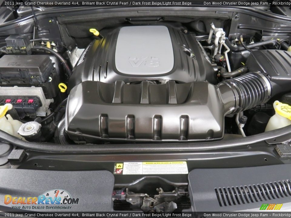 2011 Jeep Grand Cherokee Overland 4x4 Brilliant Black Crystal Pearl / Dark Frost Beige/Light Frost Beige Photo #11
