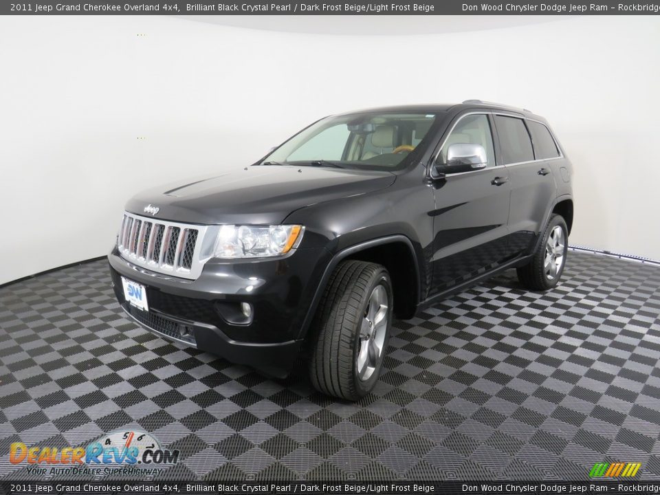 2011 Jeep Grand Cherokee Overland 4x4 Brilliant Black Crystal Pearl / Dark Frost Beige/Light Frost Beige Photo #12