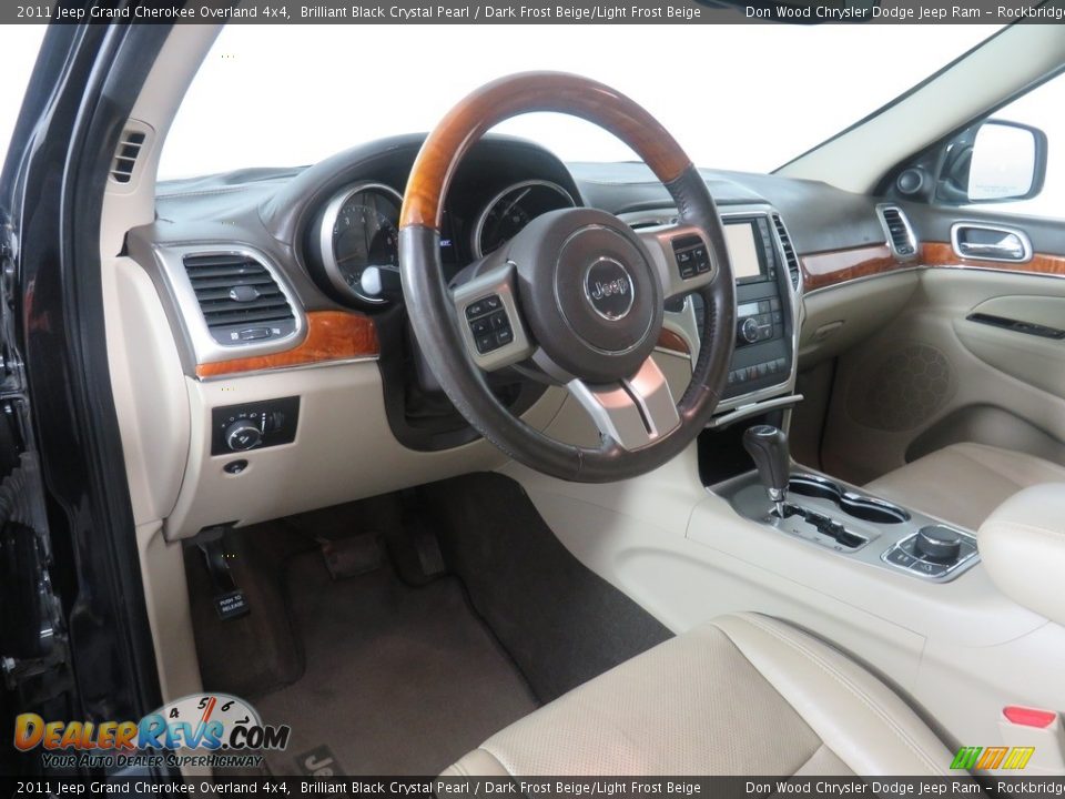 2011 Jeep Grand Cherokee Overland 4x4 Brilliant Black Crystal Pearl / Dark Frost Beige/Light Frost Beige Photo #28