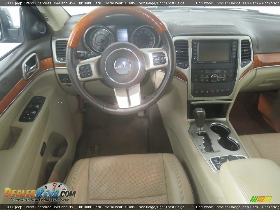 2011 Jeep Grand Cherokee Overland 4x4 Brilliant Black Crystal Pearl / Dark Frost Beige/Light Frost Beige Photo #33