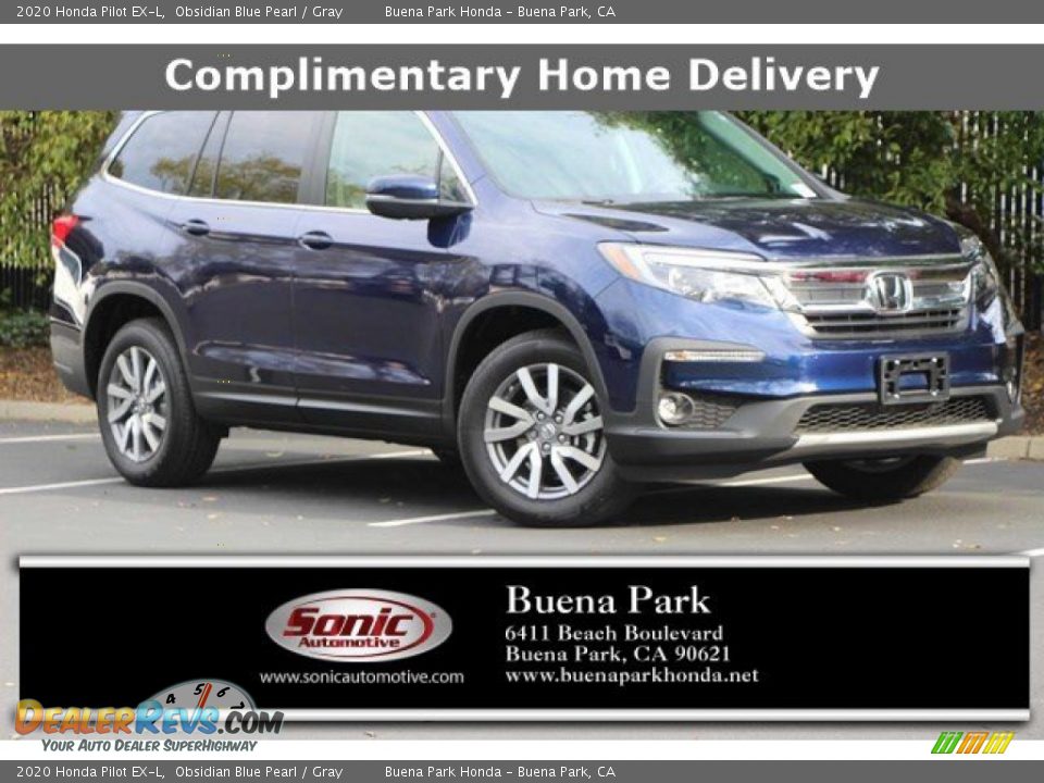 2020 Honda Pilot EX-L Obsidian Blue Pearl / Gray Photo #1