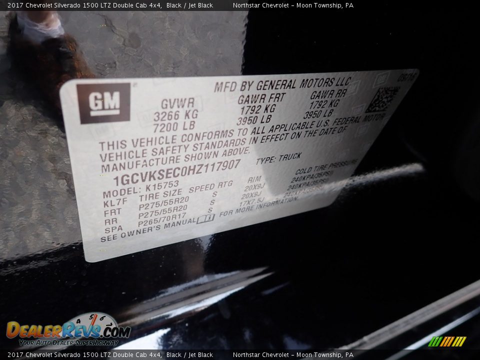 2017 Chevrolet Silverado 1500 LTZ Double Cab 4x4 Black / Jet Black Photo #28
