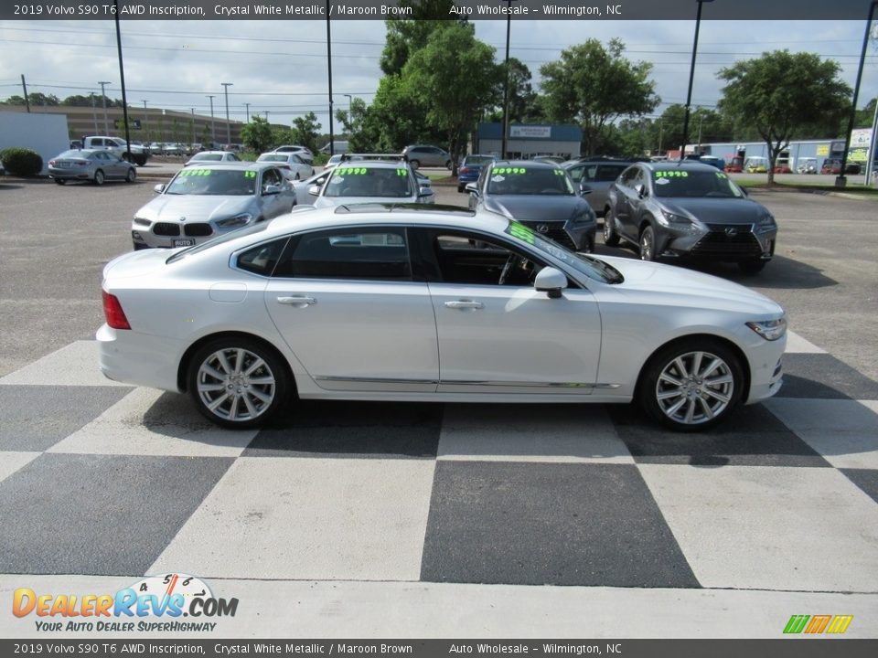2019 Volvo S90 T6 AWD Inscription Crystal White Metallic / Maroon Brown Photo #3