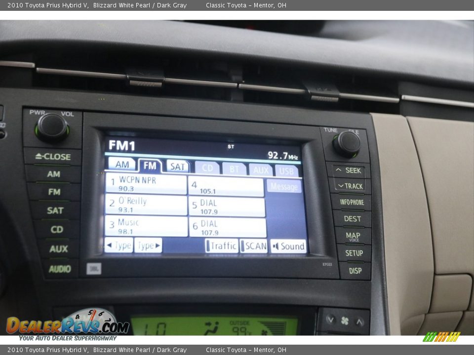 2010 Toyota Prius Hybrid V Blizzard White Pearl / Dark Gray Photo #11