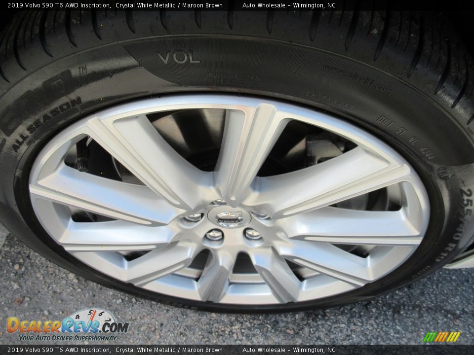 2019 Volvo S90 T6 AWD Inscription Crystal White Metallic / Maroon Brown Photo #7
