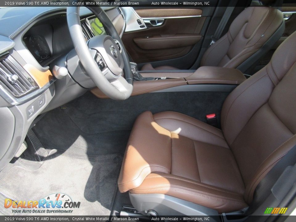 2019 Volvo S90 T6 AWD Inscription Crystal White Metallic / Maroon Brown Photo #10