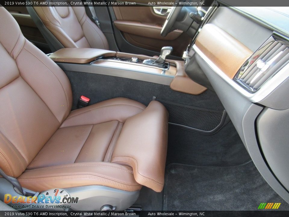 2019 Volvo S90 T6 AWD Inscription Crystal White Metallic / Maroon Brown Photo #13