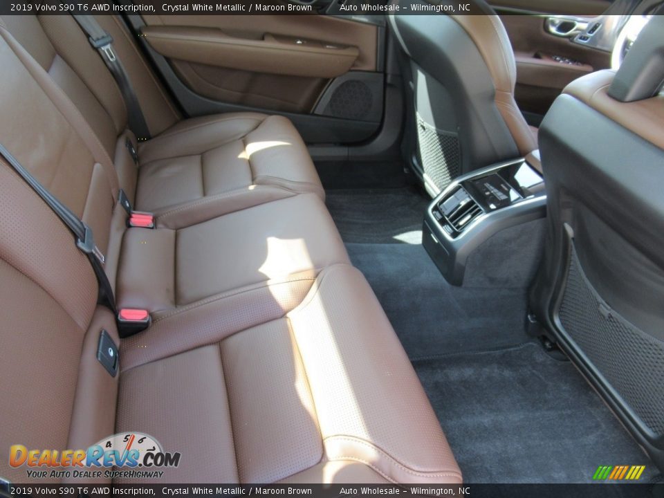 2019 Volvo S90 T6 AWD Inscription Crystal White Metallic / Maroon Brown Photo #14