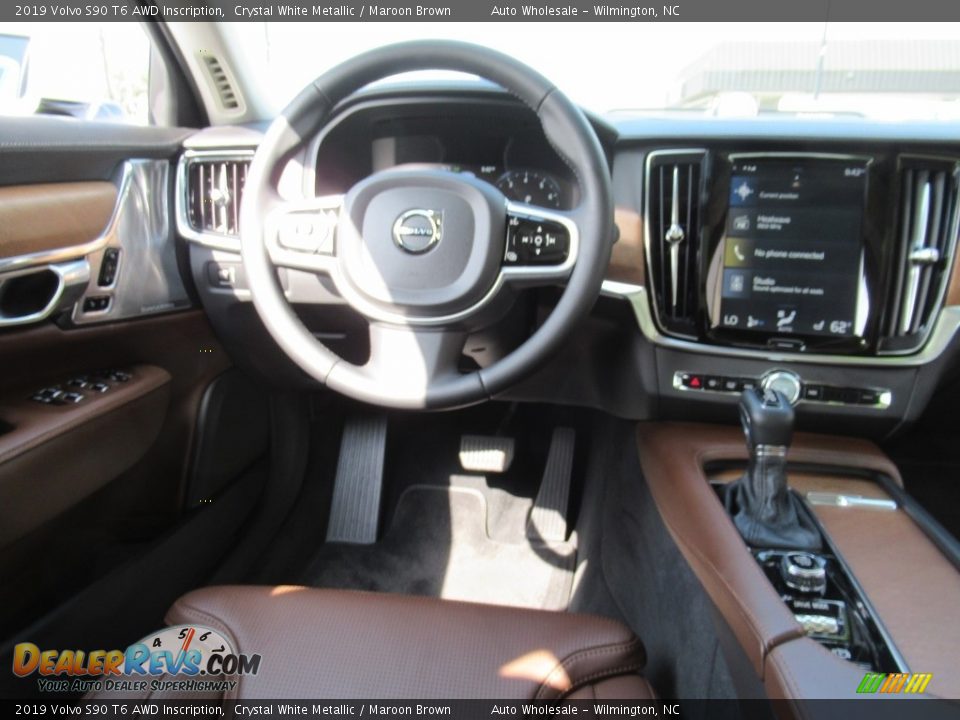2019 Volvo S90 T6 AWD Inscription Crystal White Metallic / Maroon Brown Photo #15