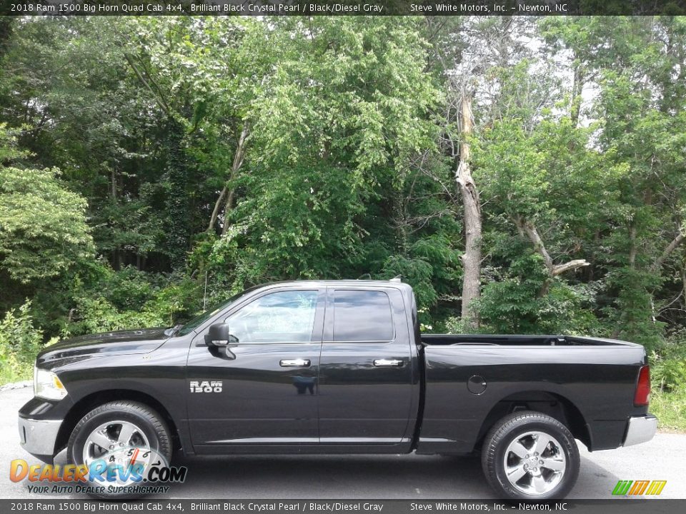 Brilliant Black Crystal Pearl 2018 Ram 1500 Big Horn Quad Cab 4x4 Photo #1