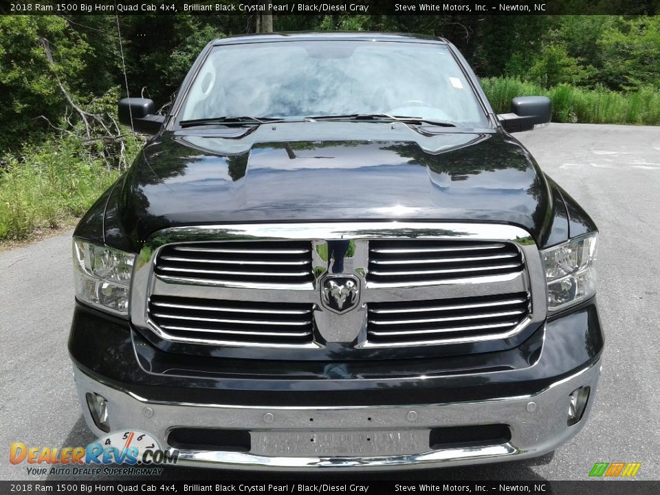 2018 Ram 1500 Big Horn Quad Cab 4x4 Brilliant Black Crystal Pearl / Black/Diesel Gray Photo #3