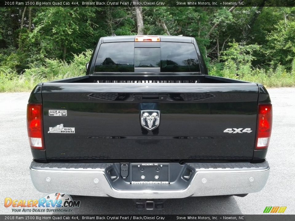 2018 Ram 1500 Big Horn Quad Cab 4x4 Brilliant Black Crystal Pearl / Black/Diesel Gray Photo #6