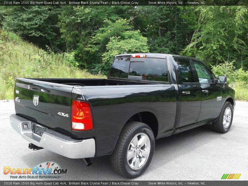 2018 Ram 1500 Big Horn Quad Cab 4x4 Brilliant Black Crystal Pearl / Black/Diesel Gray Photo #7