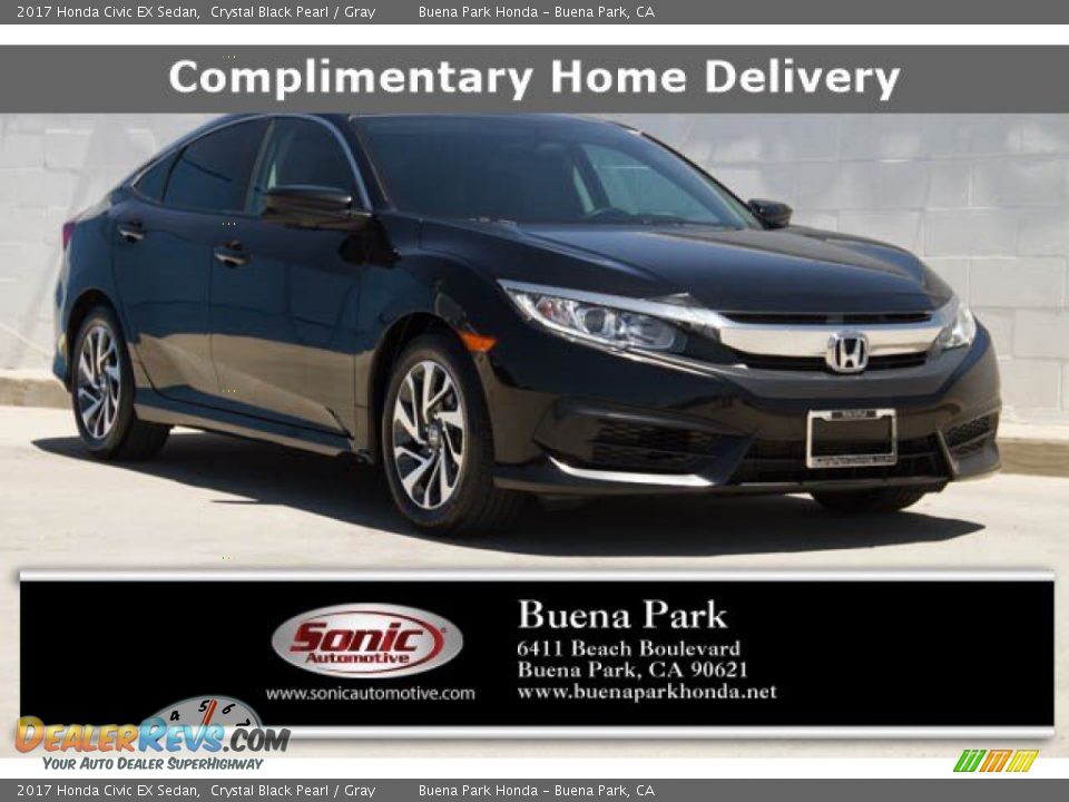 2017 Honda Civic EX Sedan Crystal Black Pearl / Gray Photo #1