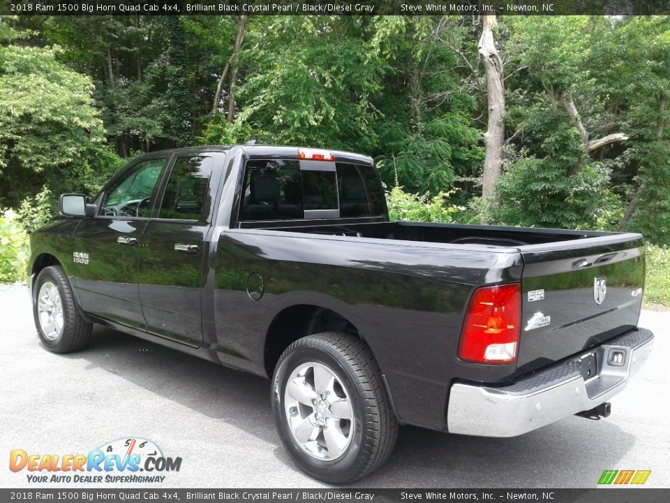 2018 Ram 1500 Big Horn Quad Cab 4x4 Brilliant Black Crystal Pearl / Black/Diesel Gray Photo #10
