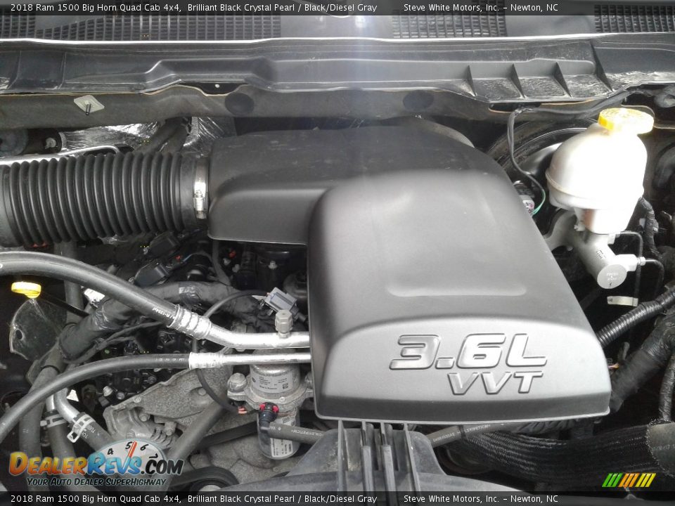 2018 Ram 1500 Big Horn Quad Cab 4x4 Brilliant Black Crystal Pearl / Black/Diesel Gray Photo #11