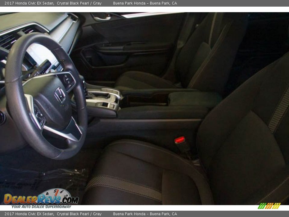 2017 Honda Civic EX Sedan Crystal Black Pearl / Gray Photo #3