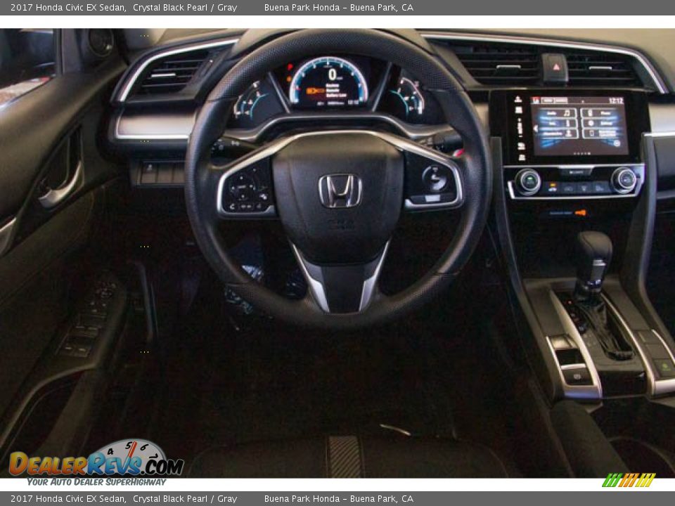 2017 Honda Civic EX Sedan Crystal Black Pearl / Gray Photo #5