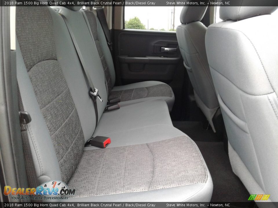 2018 Ram 1500 Big Horn Quad Cab 4x4 Brilliant Black Crystal Pearl / Black/Diesel Gray Photo #17