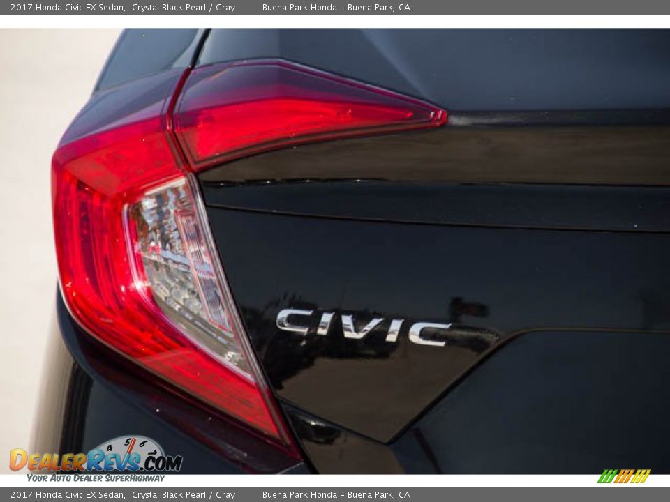 2017 Honda Civic EX Sedan Crystal Black Pearl / Gray Photo #12