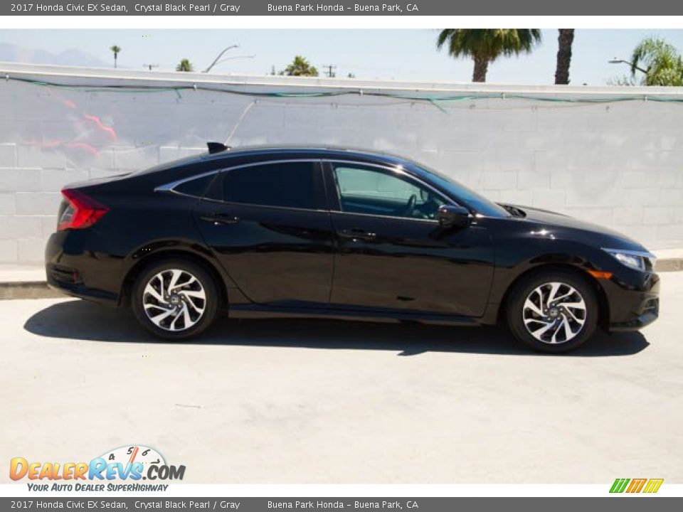 2017 Honda Civic EX Sedan Crystal Black Pearl / Gray Photo #14