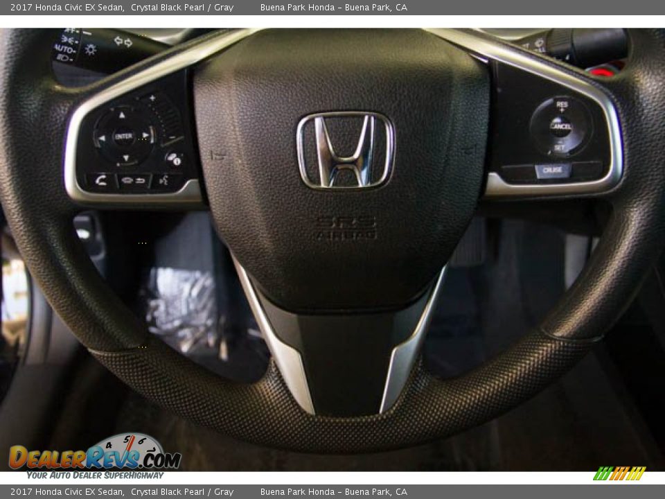 2017 Honda Civic EX Sedan Crystal Black Pearl / Gray Photo #15