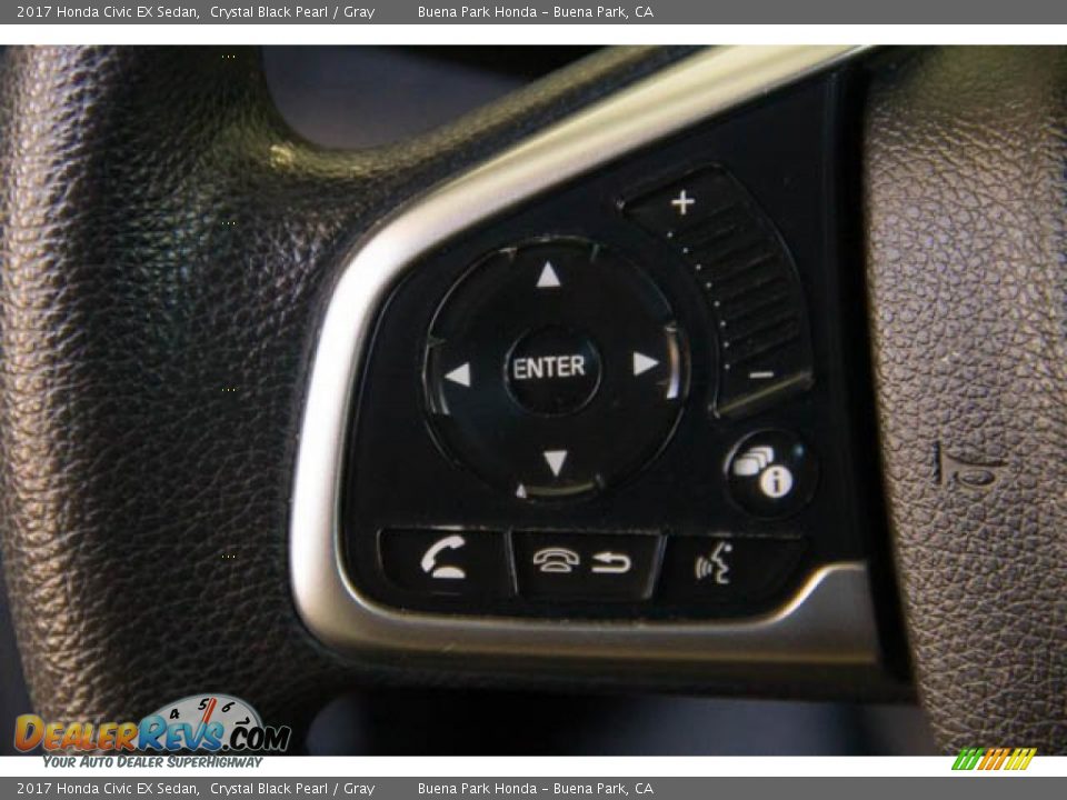 2017 Honda Civic EX Sedan Crystal Black Pearl / Gray Photo #16