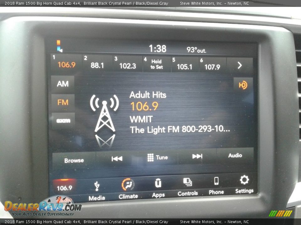 2018 Ram 1500 Big Horn Quad Cab 4x4 Brilliant Black Crystal Pearl / Black/Diesel Gray Photo #23