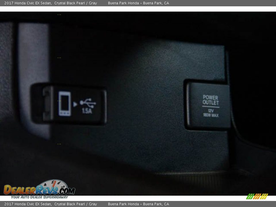 2017 Honda Civic EX Sedan Crystal Black Pearl / Gray Photo #19