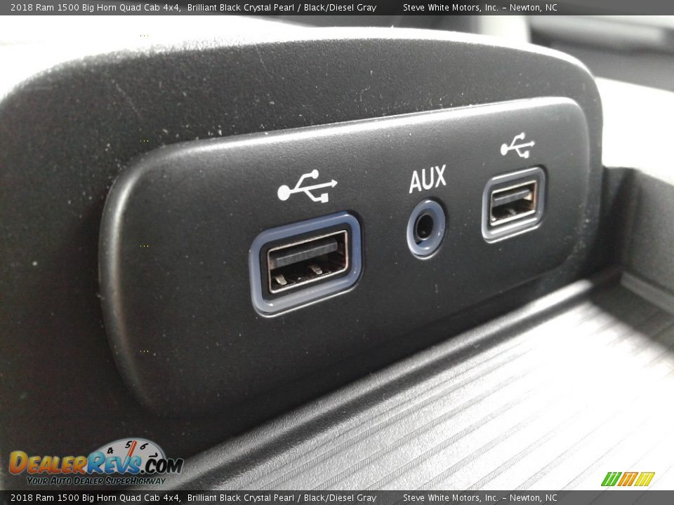 2018 Ram 1500 Big Horn Quad Cab 4x4 Brilliant Black Crystal Pearl / Black/Diesel Gray Photo #28