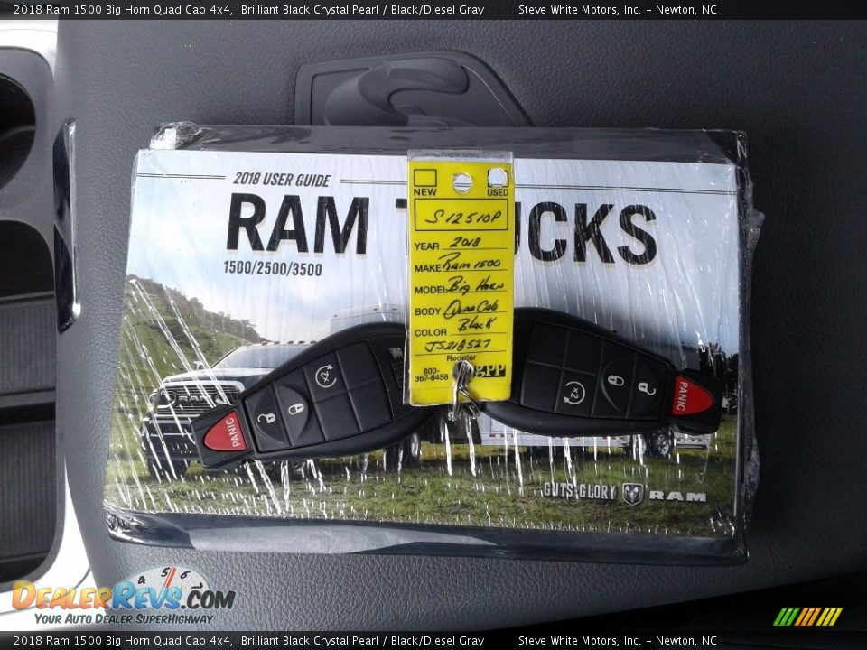 2018 Ram 1500 Big Horn Quad Cab 4x4 Brilliant Black Crystal Pearl / Black/Diesel Gray Photo #29