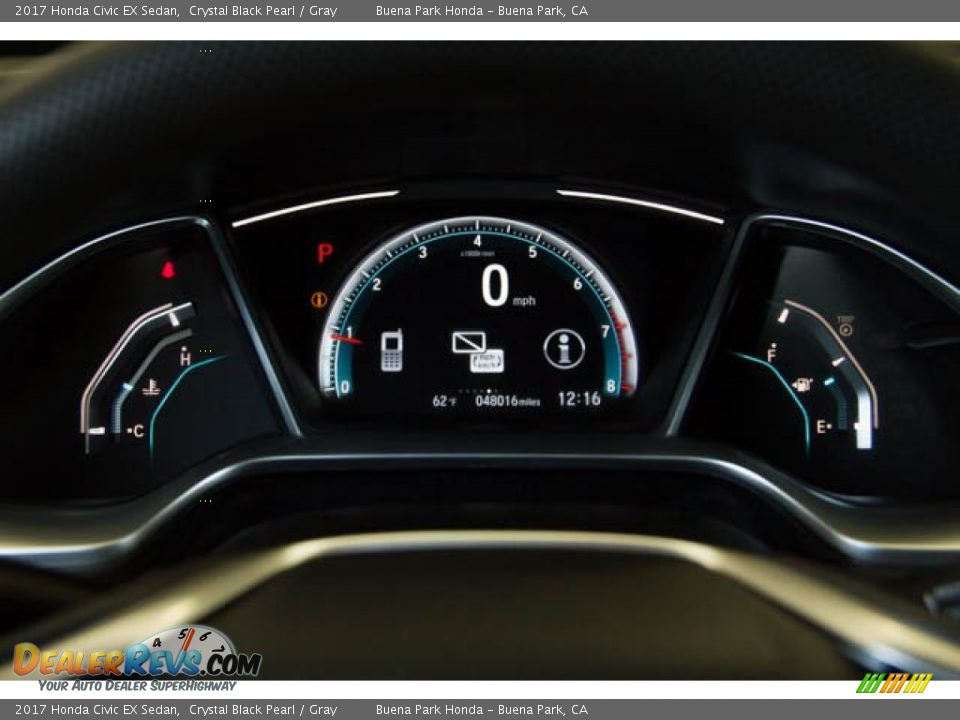 2017 Honda Civic EX Sedan Crystal Black Pearl / Gray Photo #30