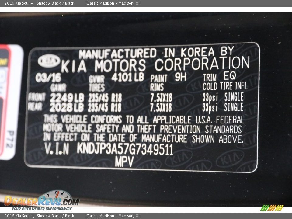 2016 Kia Soul + Shadow Black / Black Photo #20