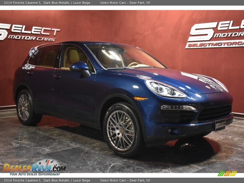 2014 Porsche Cayenne S Dark Blue Metallic / Luxor Beige Photo #2