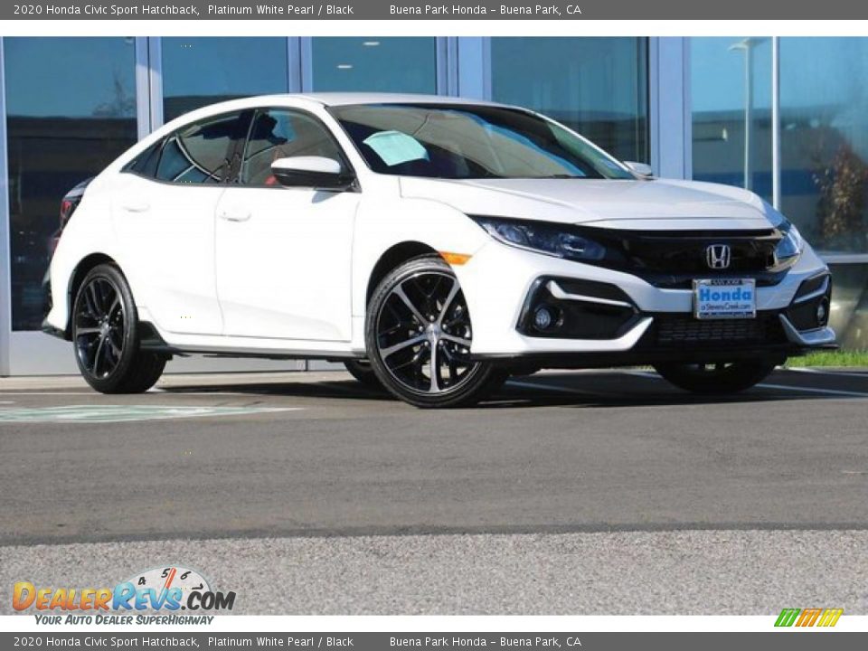 2020 Honda Civic Sport Hatchback Platinum White Pearl / Black Photo #2