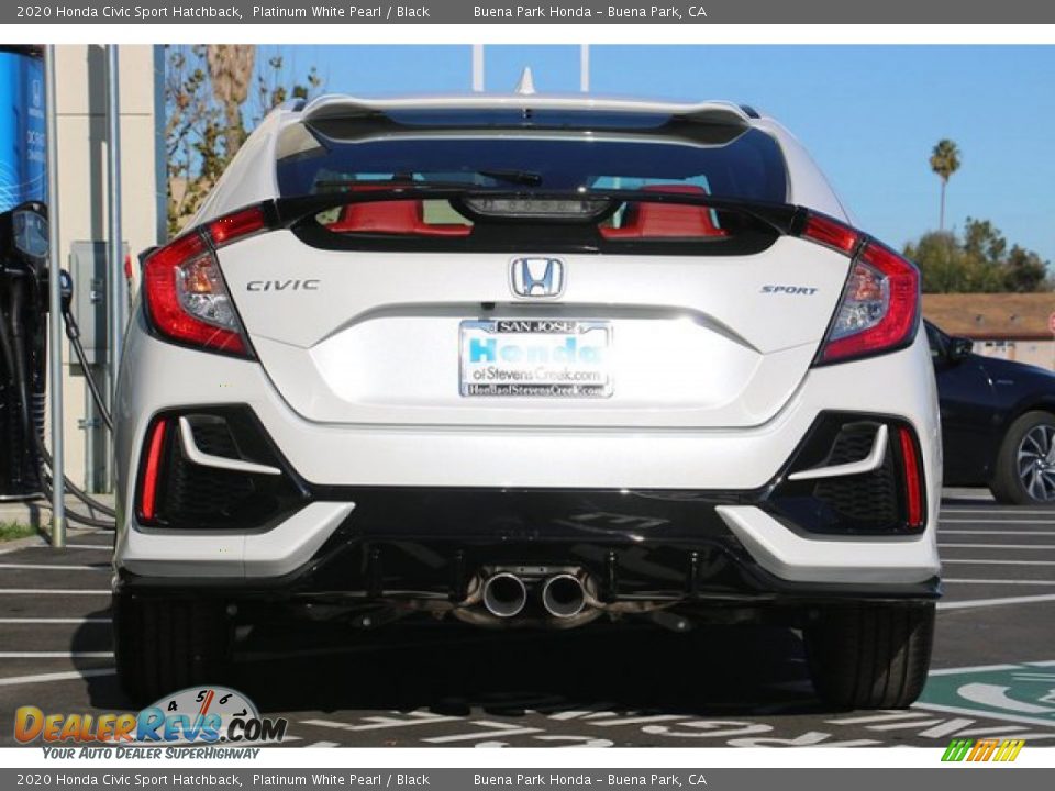 2020 Honda Civic Sport Hatchback Platinum White Pearl / Black Photo #7