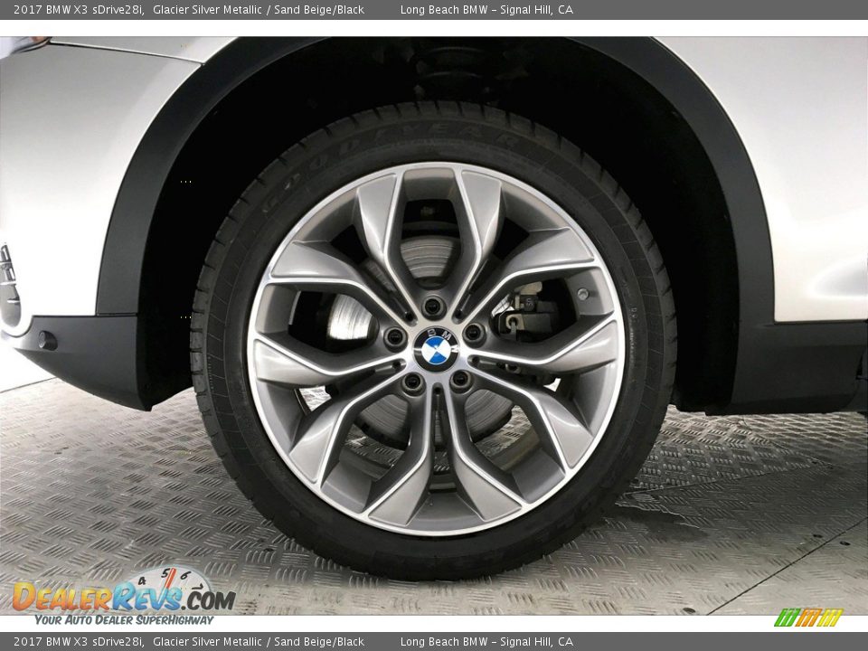 2017 BMW X3 sDrive28i Glacier Silver Metallic / Sand Beige/Black Photo #8