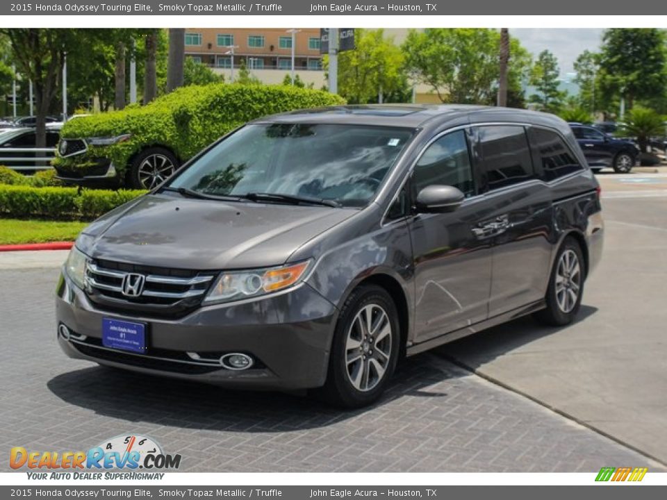 2015 Honda Odyssey Touring Elite Smoky Topaz Metallic / Truffle Photo #3