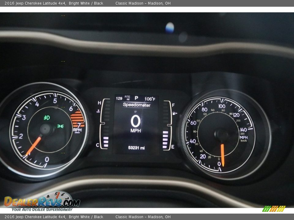 2016 Jeep Cherokee Latitude 4x4 Bright White / Black Photo #9