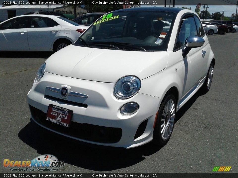 2018 Fiat 500 Lounge Bianco White Ice / Nero (Black) Photo #2