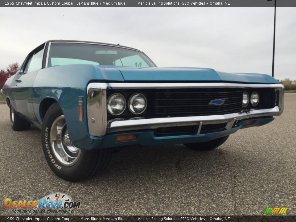 1969 Chevrolet Impala Custom Coupe LeMans Blue / Medium Blue Photo #13