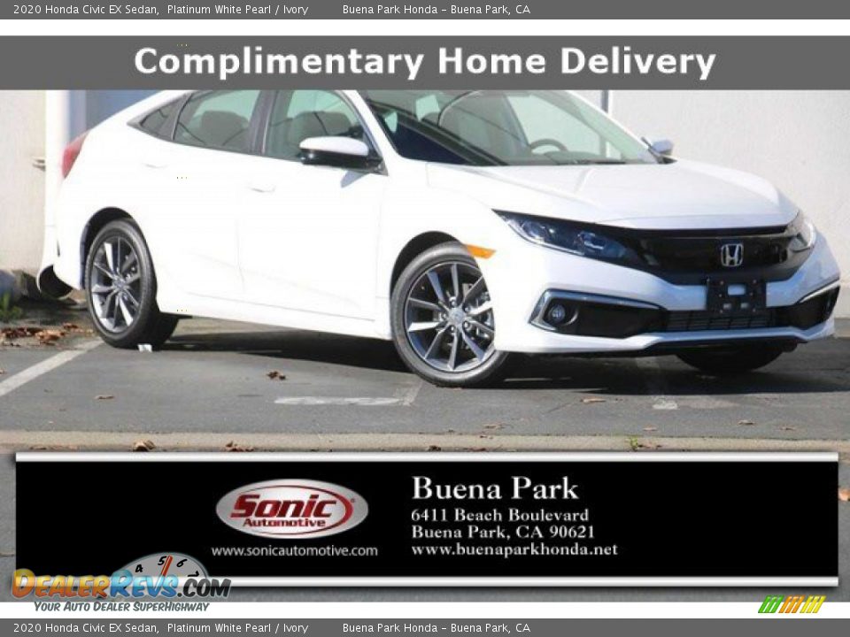 2020 Honda Civic EX Sedan Platinum White Pearl / Ivory Photo #1