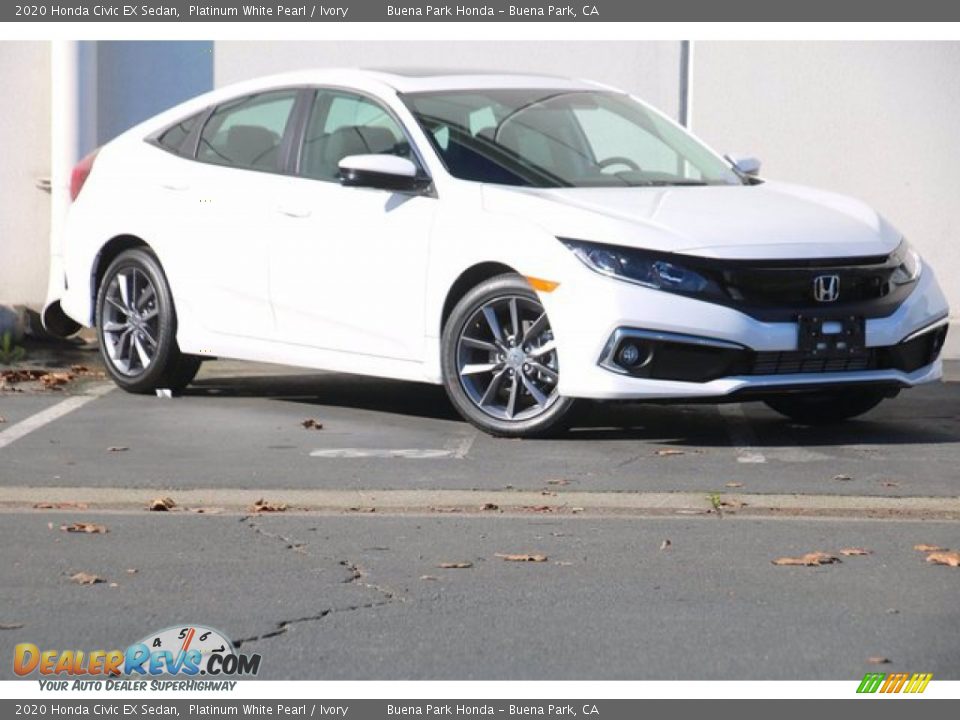 2020 Honda Civic EX Sedan Platinum White Pearl / Ivory Photo #2