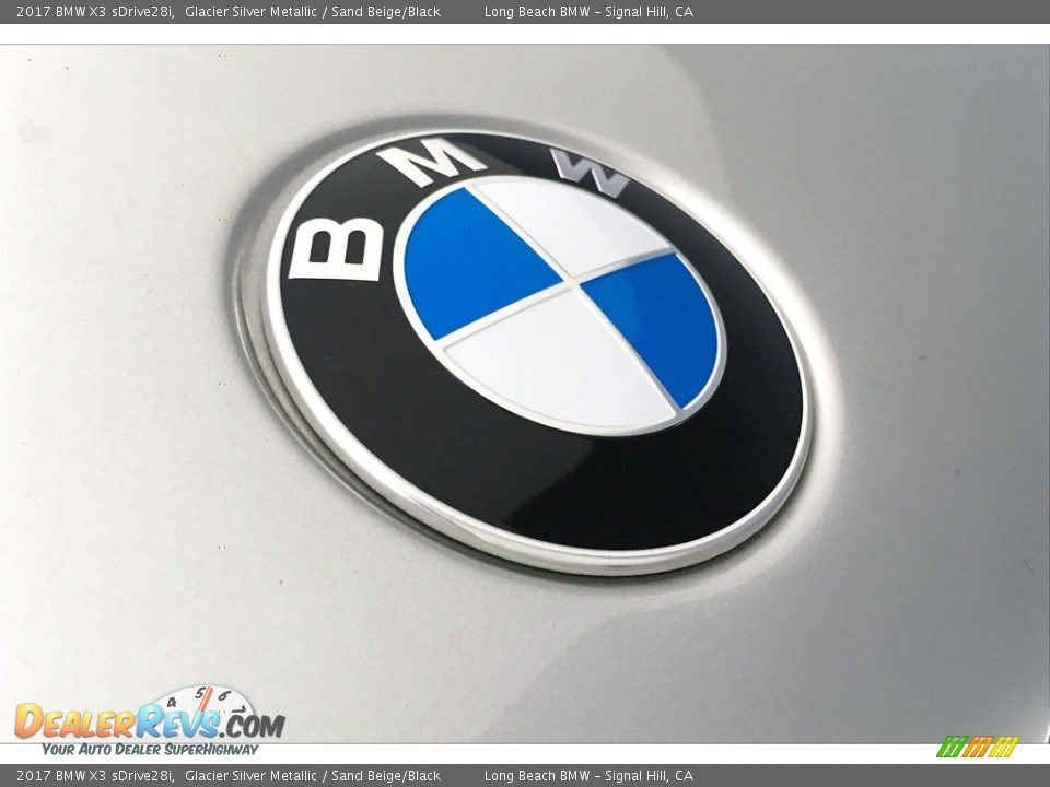 2017 BMW X3 sDrive28i Glacier Silver Metallic / Sand Beige/Black Photo #33