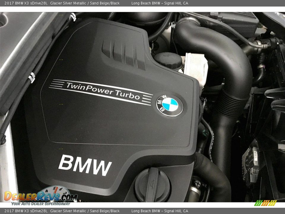 2017 BMW X3 sDrive28i Glacier Silver Metallic / Sand Beige/Black Photo #35