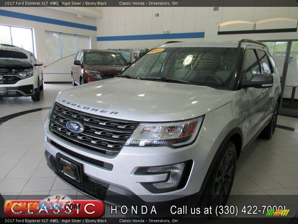 2017 Ford Explorer XLT 4WD Ingot Silver / Ebony Black Photo #1